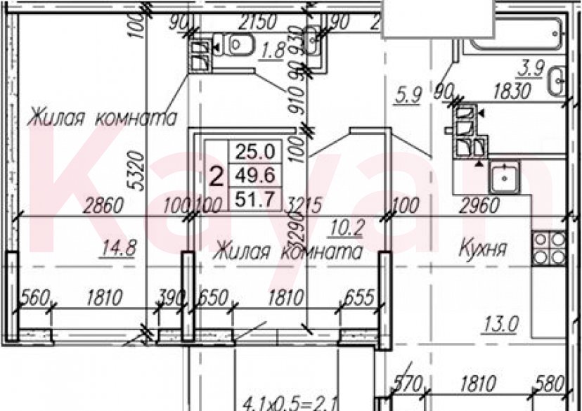 Продажа 2-комн. квартиры, 49.6 кв.м фото 0