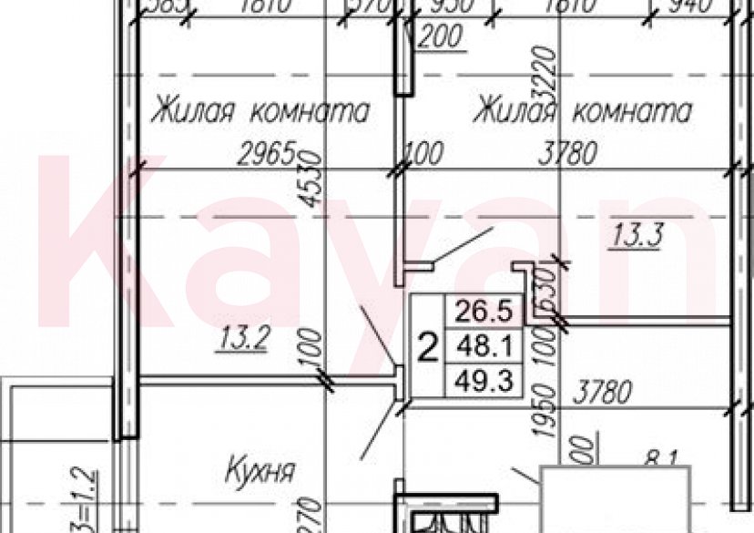 Продажа 2-комн. квартиры, 48.1 кв.м фото 0