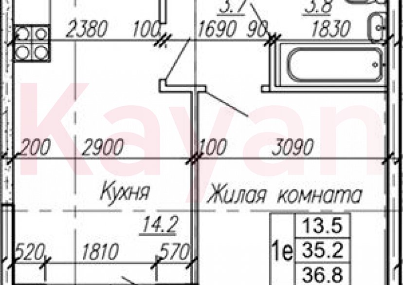 Продажа 2-комн. квартиры, 35.2 кв.м фото 0