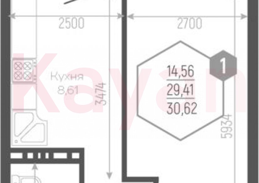 Продажа 1-комн. квартиры, 29.48 кв.м фото 0