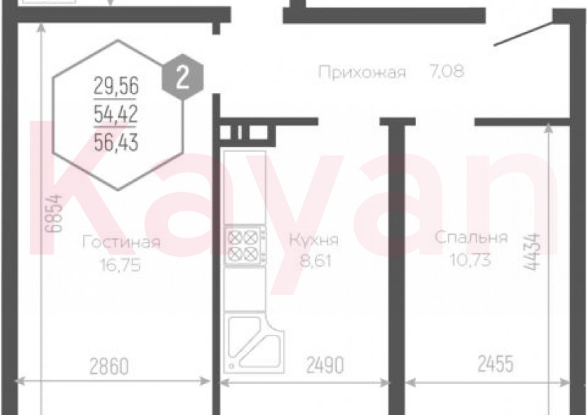 Продажа 2-комн. квартиры, 51.89 кв.м фото 0