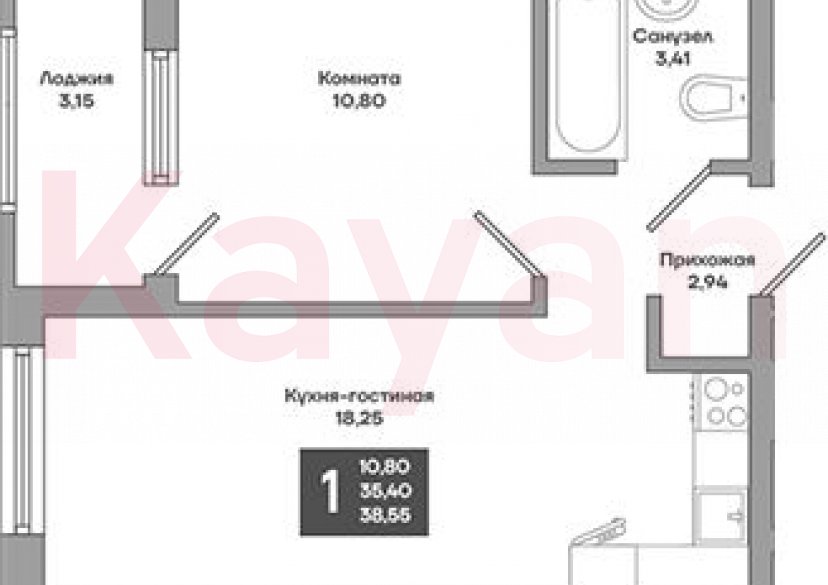 Продажа 1-комн. квартиры, 35.4 кв.м фото 0