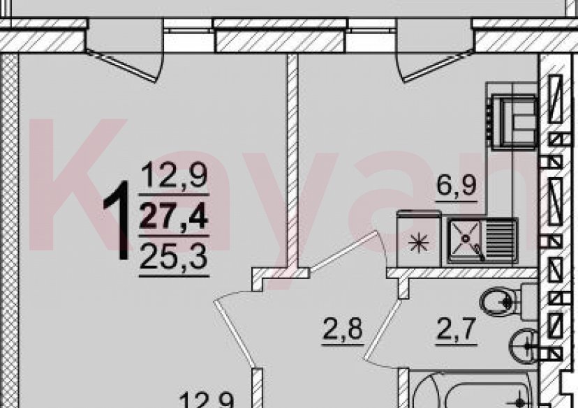 Продажа 1-комн. квартиры, 25.3 кв.м фото 0