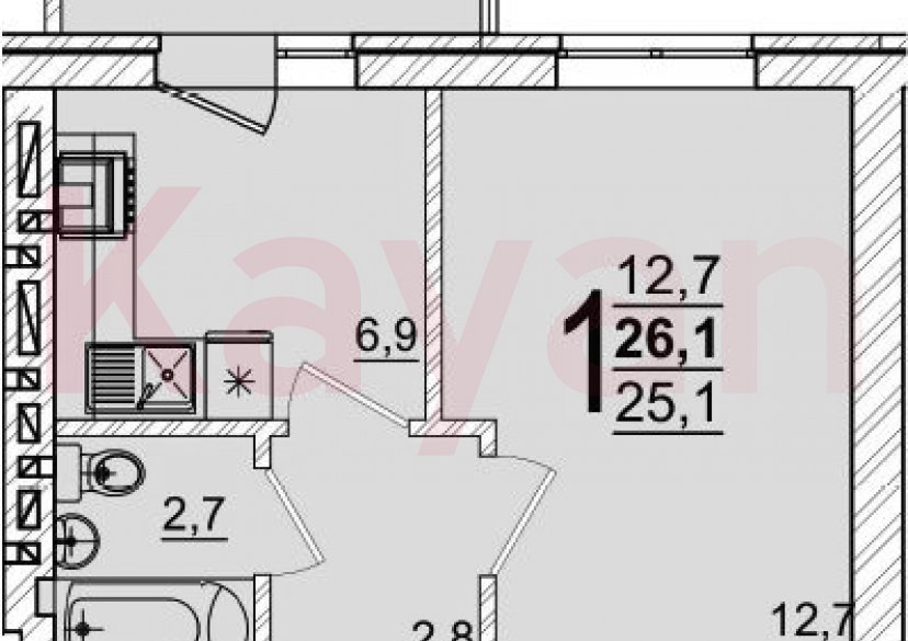 Продажа 1-комн. квартиры, 25.1 кв.м фото 0