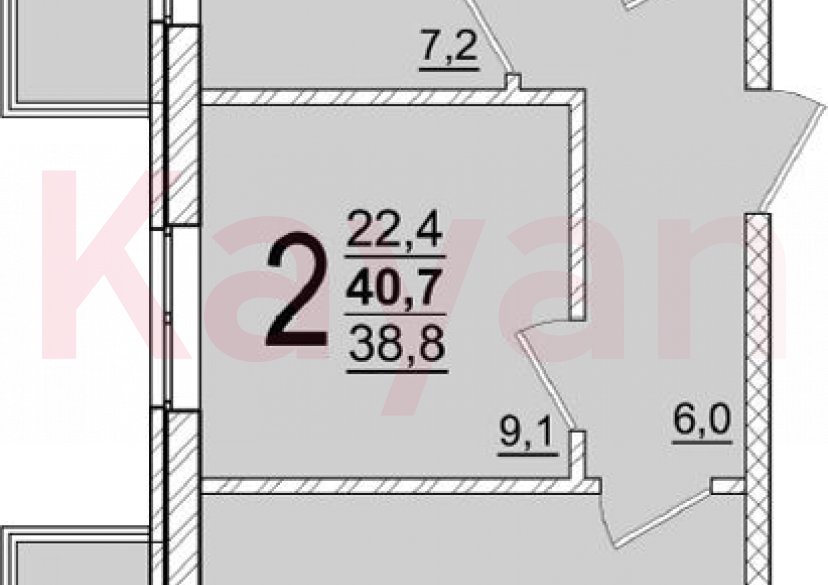 Продажа 2-комн. квартиры, 38.8 кв.м фото 0