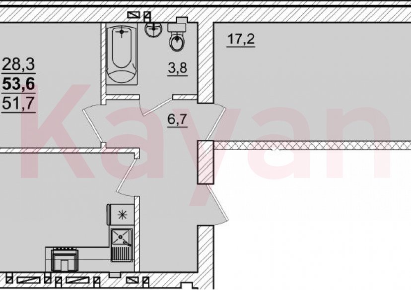 Продажа 2-комн. квартиры, 51.7 кв.м фото 0