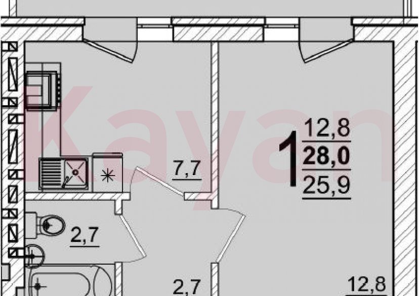 Продажа 1-комн. квартиры, 25.9 кв.м фото 0