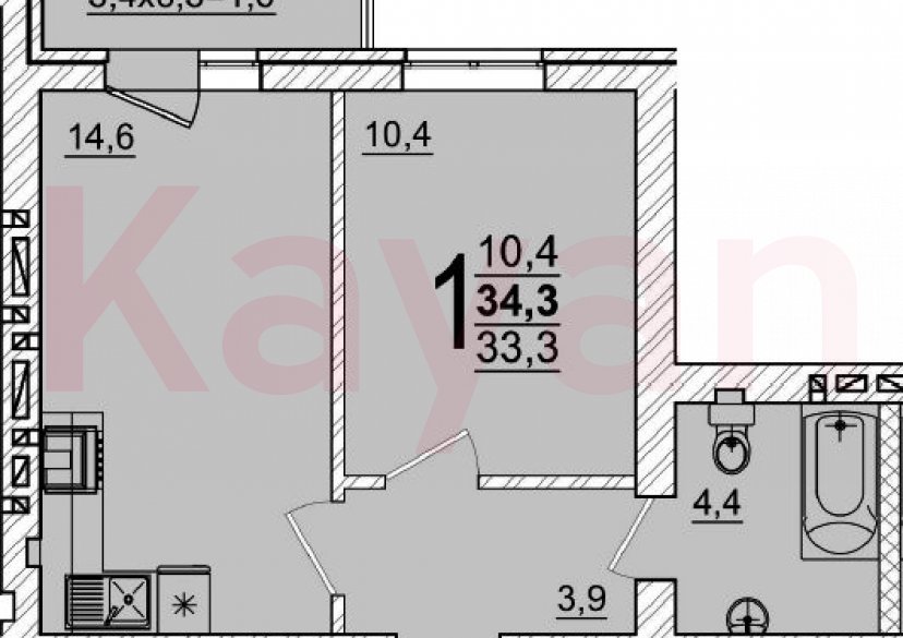 Продажа 1-комн. квартиры, 33.3 кв.м фото 0