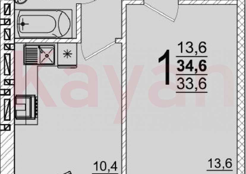 Продажа 1-комн. квартиры, 33.6 кв.м фото 0