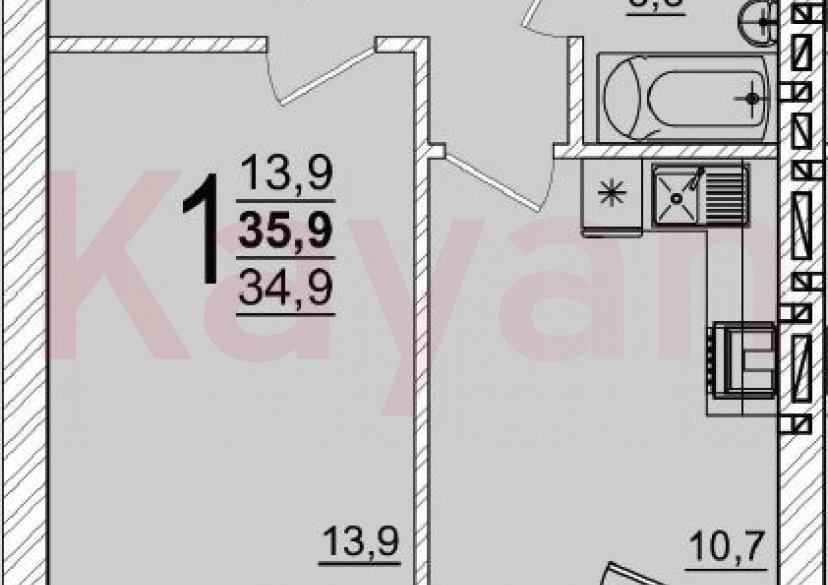 Продажа 1-комн. квартиры, 34.9 кв.м фото 0