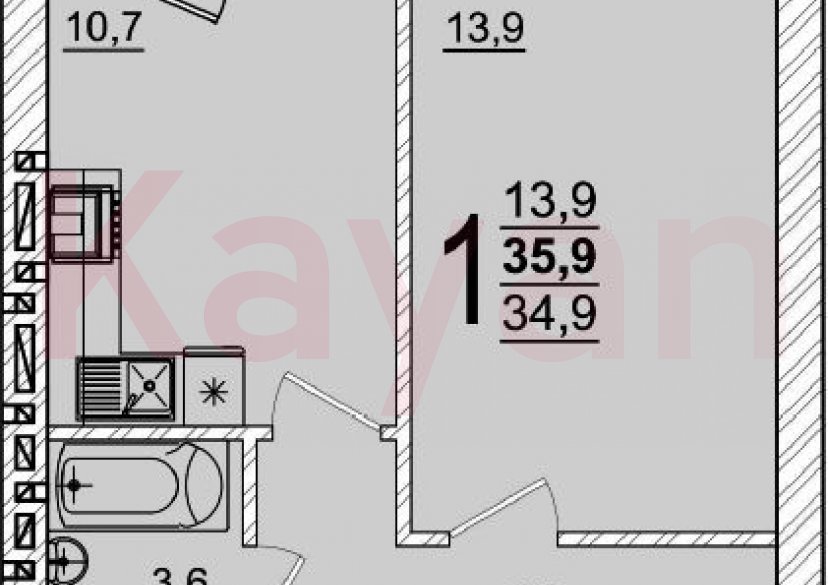 Продажа 1-комн. квартиры, 34.9 кв.м фото 0