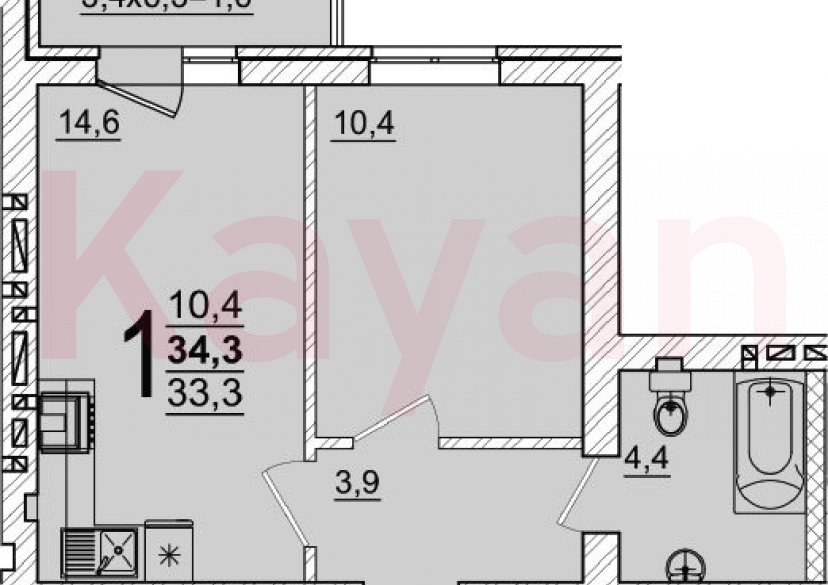 Продажа 1-комн. квартиры, 33.3 кв.м фото 0