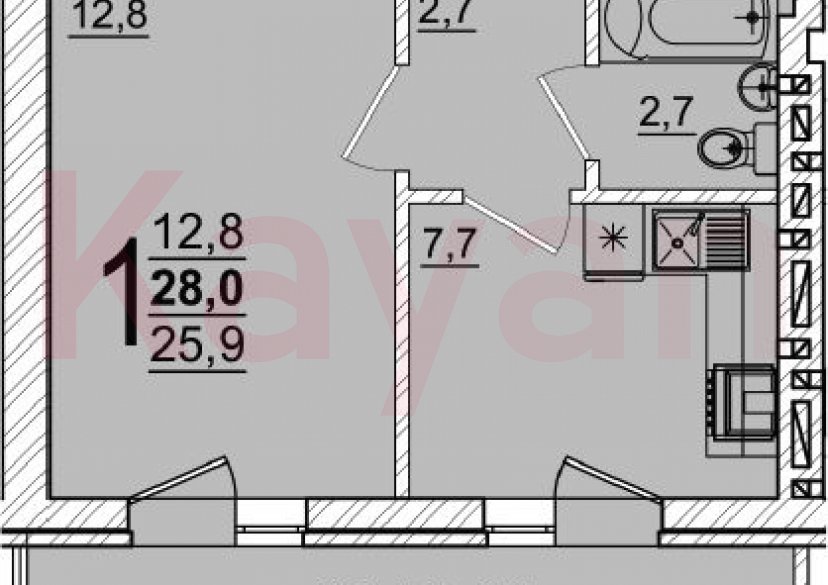 Продажа 1-комн. квартиры, 25.9 кв.м фото 0