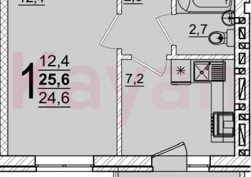 Продажа 1-комн. квартиры, 24.6 кв.м фото 0