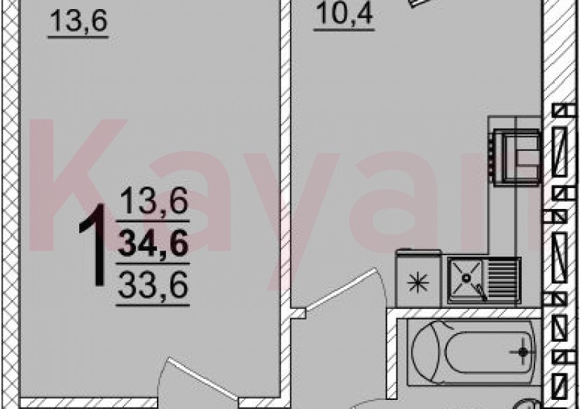 Продажа 1-комн. квартиры, 33.6 кв.м фото 0
