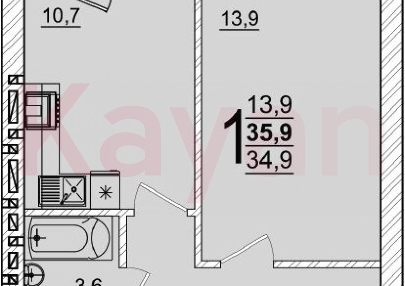 Продажа 1-комн. квартиры, 34.9 кв.м фото 0