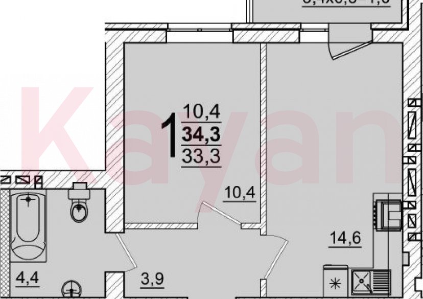 Продажа 1-комн. квартиры, 33.3 кв.м фото 0