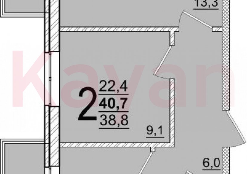 Продажа 2-комн. квартиры, 38.8 кв.м фото 0