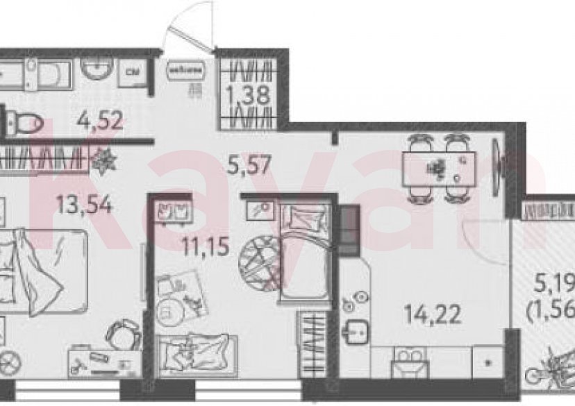 Продажа 2-комн. квартиры, 50.38 кв.м фото 0