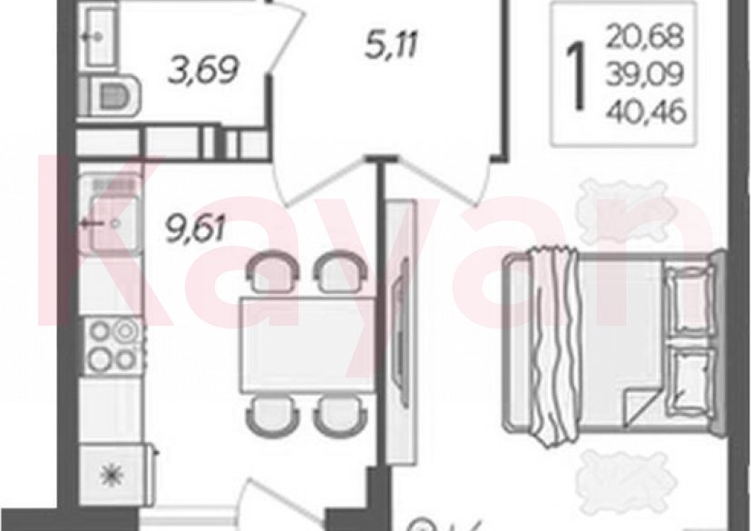 Продажа 1-комн. квартиры, 38.13 кв.м фото 0