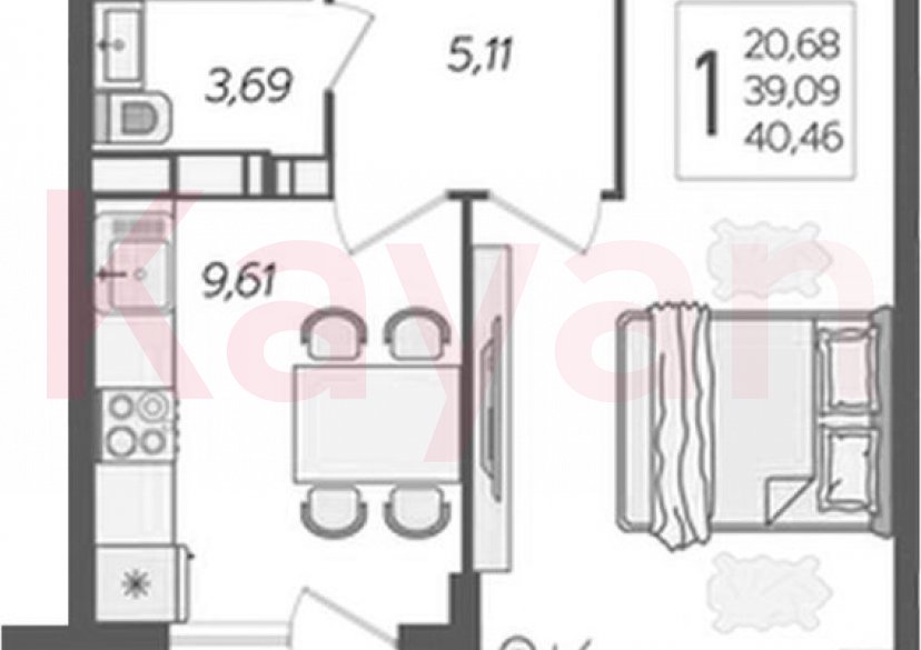 Продажа 1-комн. квартиры, 38.13 кв.м фото 0