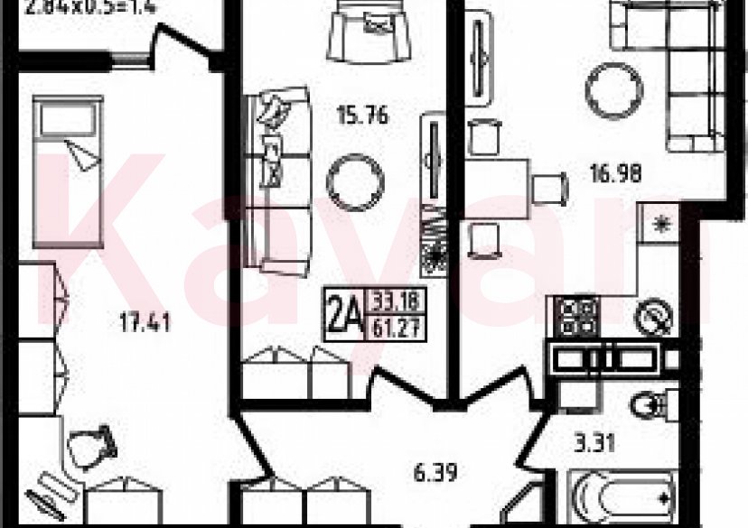 Продажа 3-комн. квартиры, 59.87 кв.м фото 0