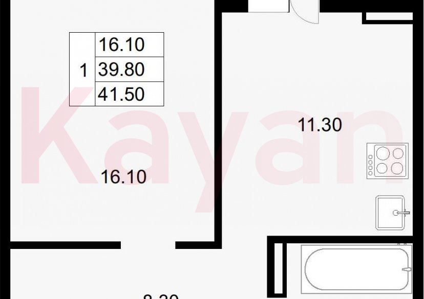 Продажа 1-комн. квартиры, 39.8 кв.м фото 0