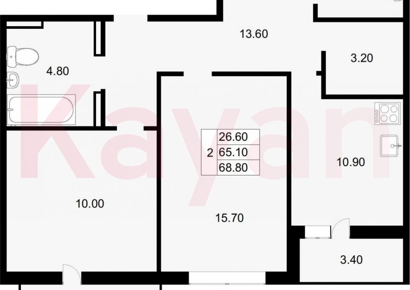 Продажа 2-комн. квартиры, 65.1 кв.м фото 0