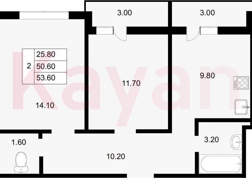 Продажа 2-комн. квартиры, 50.6 кв.м фото 0