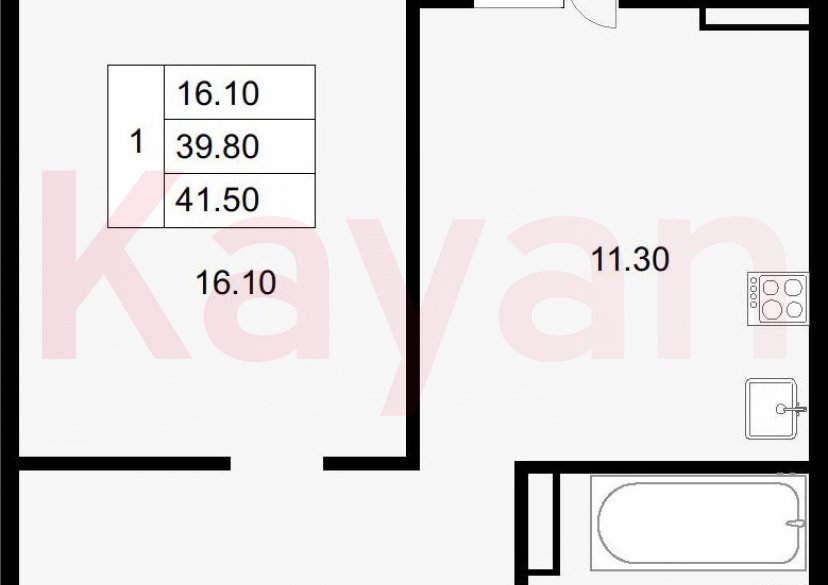 Продажа 1-комн. квартиры, 39.8 кв.м фото 0