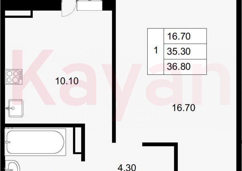 Продажа 1-комн. квартиры, 35.3 кв.м фото 0