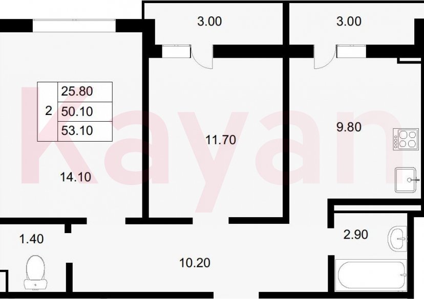 Продажа 2-комн. квартиры, 50.1 кв.м фото 0