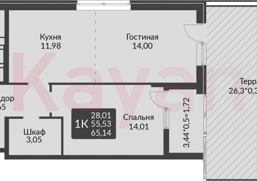 Продажа 2-комн. квартиры, 55.53 кв.м фото 0