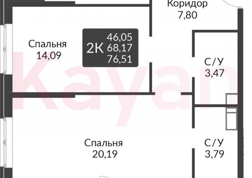 Продажа 3-комн. квартиры, 68.17 кв.м фото 0