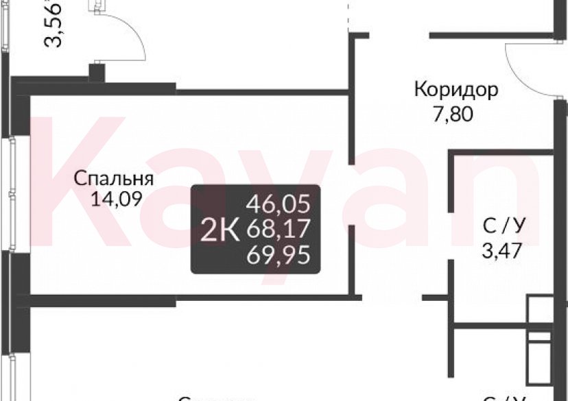 Продажа 3-комн. квартиры, 68.17 кв.м фото 0