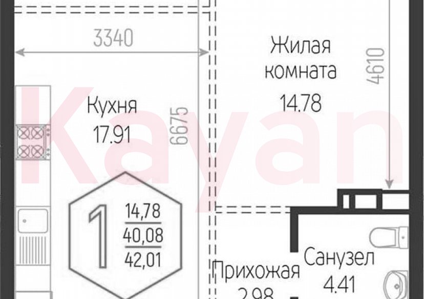 Продажа 2-комн. квартиры, 40.08 кв.м фото 0