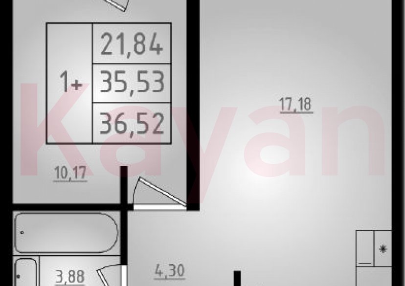 Продажа 2-комн. квартиры, 35.53 кв.м фото 0