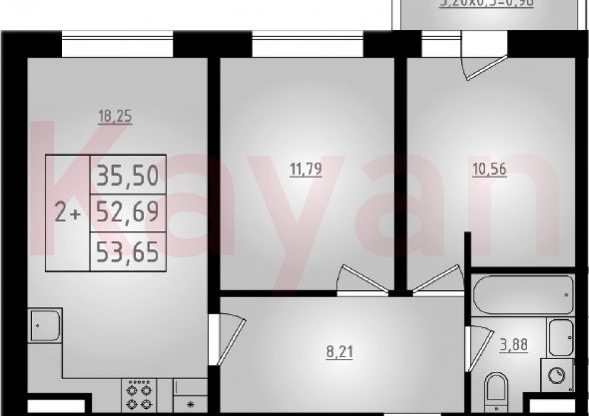 Продажа 3-комн. квартиры, 52.69 кв.м фото 0