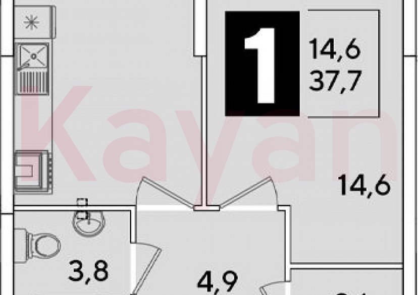 Продажа 1-комн. квартиры, 37.7 кв.м фото 0