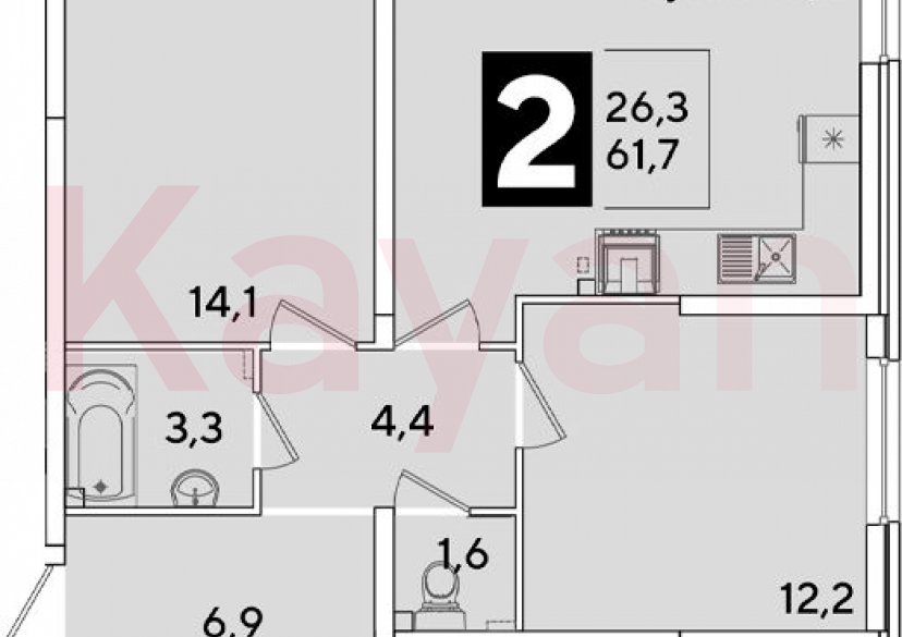 Продажа 3-комн. квартиры, 61.7 кв.м фото 0