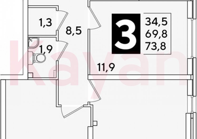 Продажа 4-комн. квартиры, 69.8 кв.м фото 0