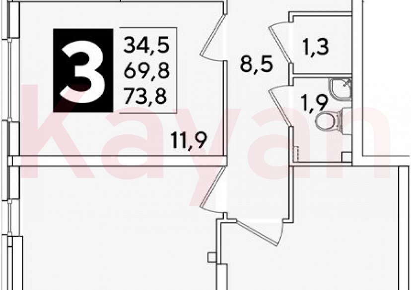 Продажа 4-комн. квартиры, 69.8 кв.м фото 0