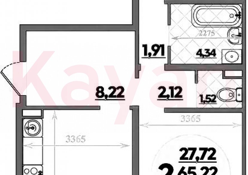 Продажа 2-комн. квартиры, 65.22 кв.м фото 0