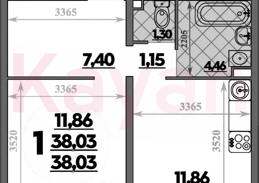 Продажа 1-комн. квартиры, 38.03 кв.м фото 0