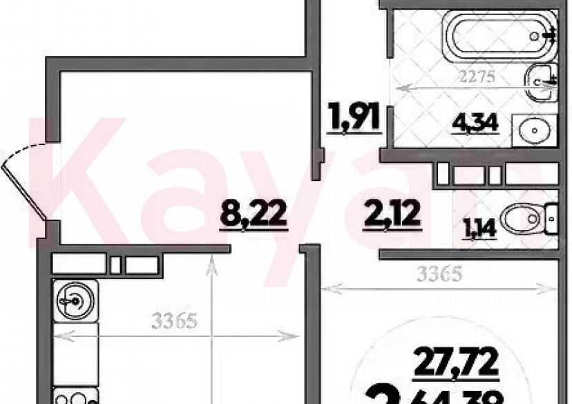 Продажа 2-комн. квартиры, 64.39 кв.м фото 0