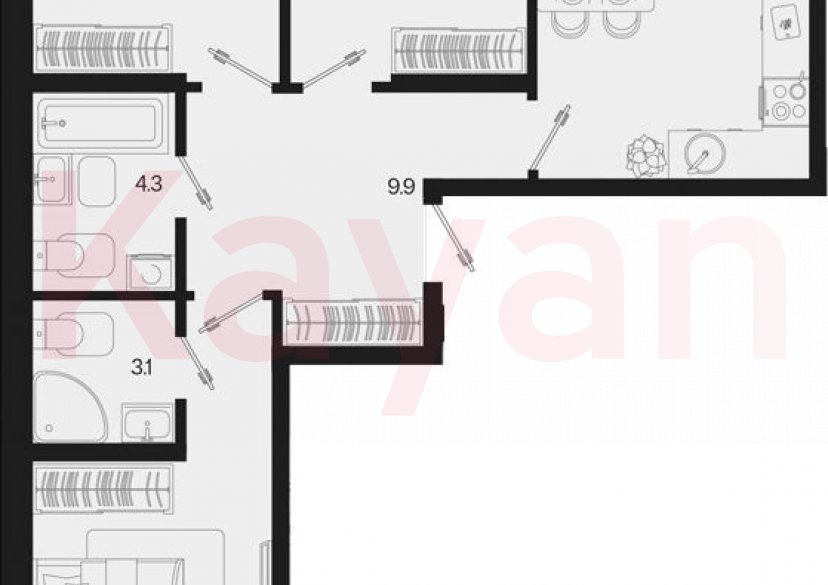 Продажа 3-комн. квартиры, 71.2 кв.м фото 0