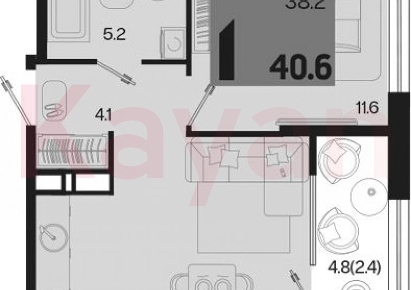 Продажа 1-комн. квартиры, 38.2 кв.м фото 0