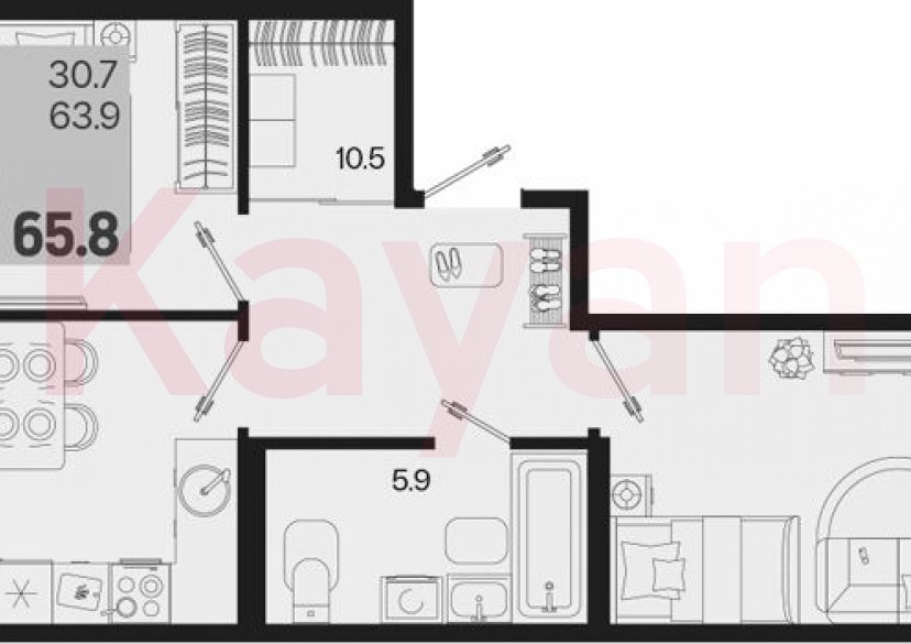 Продажа 2-комн. квартиры, 63.9 кв.м фото 0