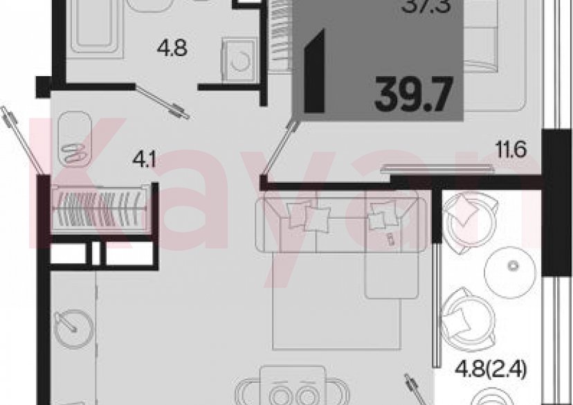 Продажа 1-комн. квартиры, 37.3 кв.м фото 0