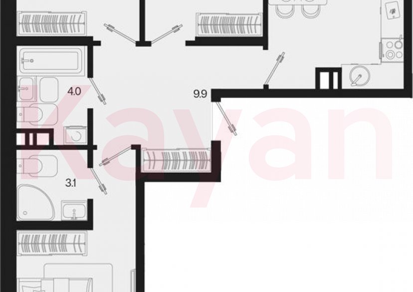 Продажа 3-комн. квартиры, 70.6 кв.м фото 0